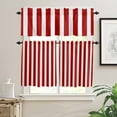 thumbnail image 2 of Red Striped Kitchen Curtain Set, Christmas Farmhouse Red White Stripes Window Valance and Tiers 36" Length, Light Filtering Short Curtains Valance for Cafe Bathroom Bedroom 54"x18", 2 of 7