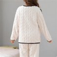 thumbnail image 4 of Conjunto de pijama cálido y grueso para mujer, pantalones de manga larga de felpa, traje de terciopelo, ropa térmica para el hogar, invierno, 2 piezas, 4 of 4