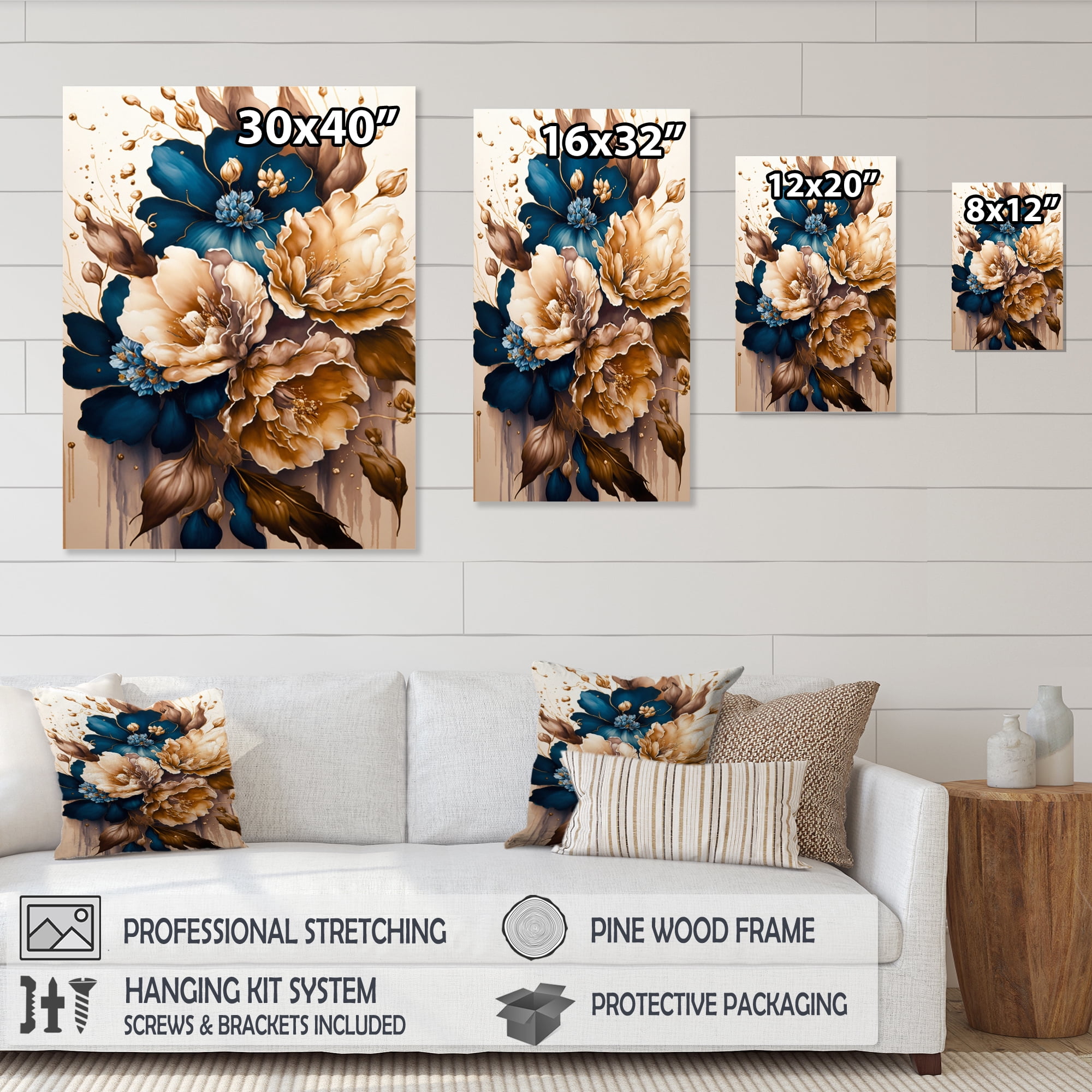 Designart Brown Blossoming Gladiolus Canvas Wall Art
