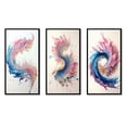 thumbnail image 2 of Designart "Swirling Multicolored Paint II" Modern Framed Wall Art Set Of 3 - Pink Abstract Spirals Frame Gallery Set For Office Decor, 2 of 6