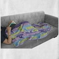 thumbnail image 6 of Retro Soft Flannel Fleece Throw Blanket, Different Colored Sneakers on Vertically Striped Backdrop Youth Footwear Fashion, Cozy Plush for Indoor and Outdoor Use, 70" x 90", Multicolor, by Ambesonne, 6 of 6
