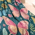 thumbnail image 3 of Pink Butterfly Rose Daisy Green Pattern Blanket,Comfortable Soft Flannel Throw Blanket,All Season,Warm Lightweight Blankets for Sofa Bed Couch Living Room Chair,30"x40", 3 of 4
