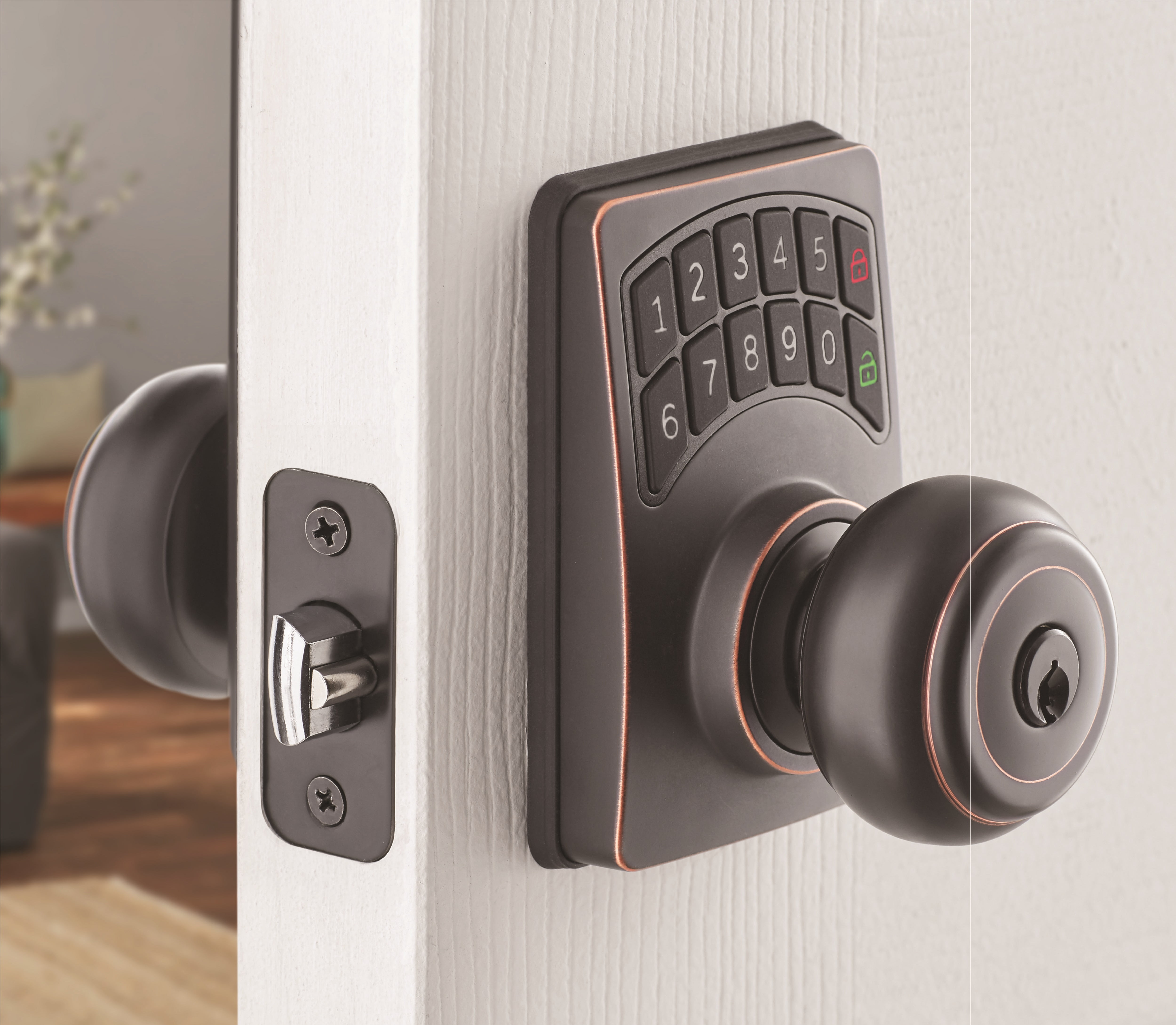 Hyper Tough Keyless Digital Ball Doorknob- Oil Rubbed Bronze Finish, Smart, Secure and Convenient