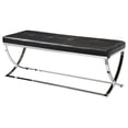 thumbnail image 3 of Walton Leatherette Upholstered Tufted Accent Bench Black, 3 of 5