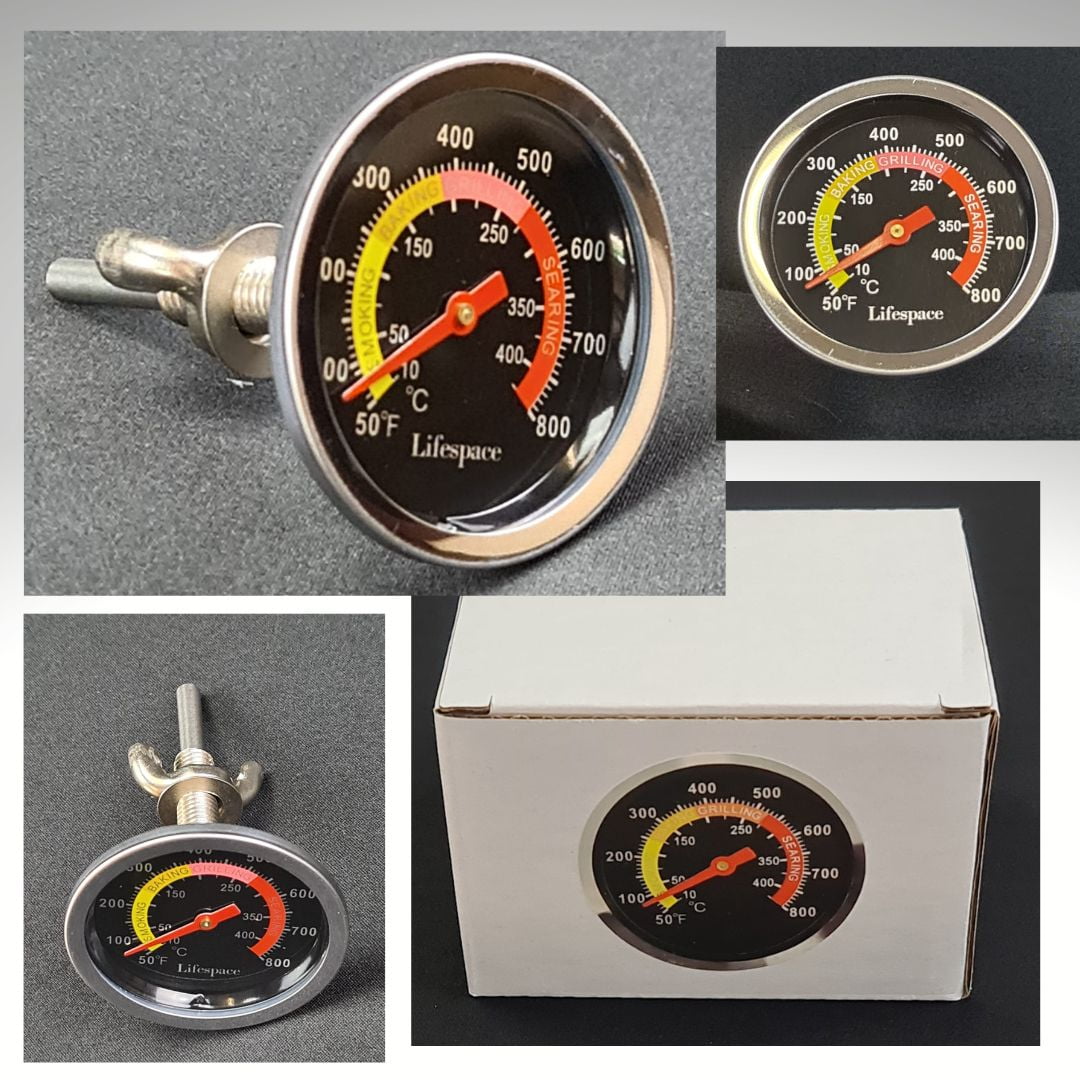 Lifespace Universal Replacement Grill / Smoker Thermometer - Colour Face 6-Pack