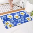 thumbnail image 4 of Blue Daisy Flower Lightblue Petals Pattern Bathroom Rugs Mat,Non Slip Microfiber Bathroom Rug,Rubber Backing,Soft Bathroom Mats for Bathroom Floor,Tub and Shower,17x30in(43x75cm), 4 of 5