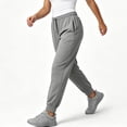 thumbnail image 6 of TEAJOPSUU Women's Drawstring Joggers Comfy Straight Leg Drawstring Elastic Cuffed Hem Jogging Pants with Pockets Casual Ankle Length Workout Trousers Gray, 6 of 9