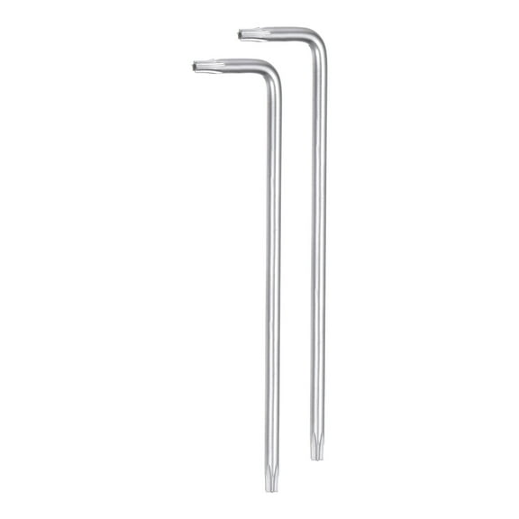 Uxcell 2pcs T10 Tamper Proof Torx Star Key Bit Wrench 3.39" Long Arm L-Shaped 6 Points Wrenches CR-V Hand Tool