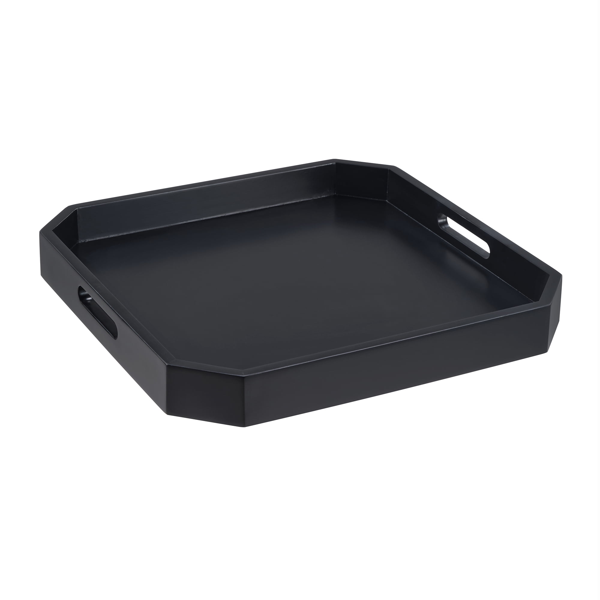 Convenience Concepts Palm Beach Geometric Decorative Serving Tray, Black