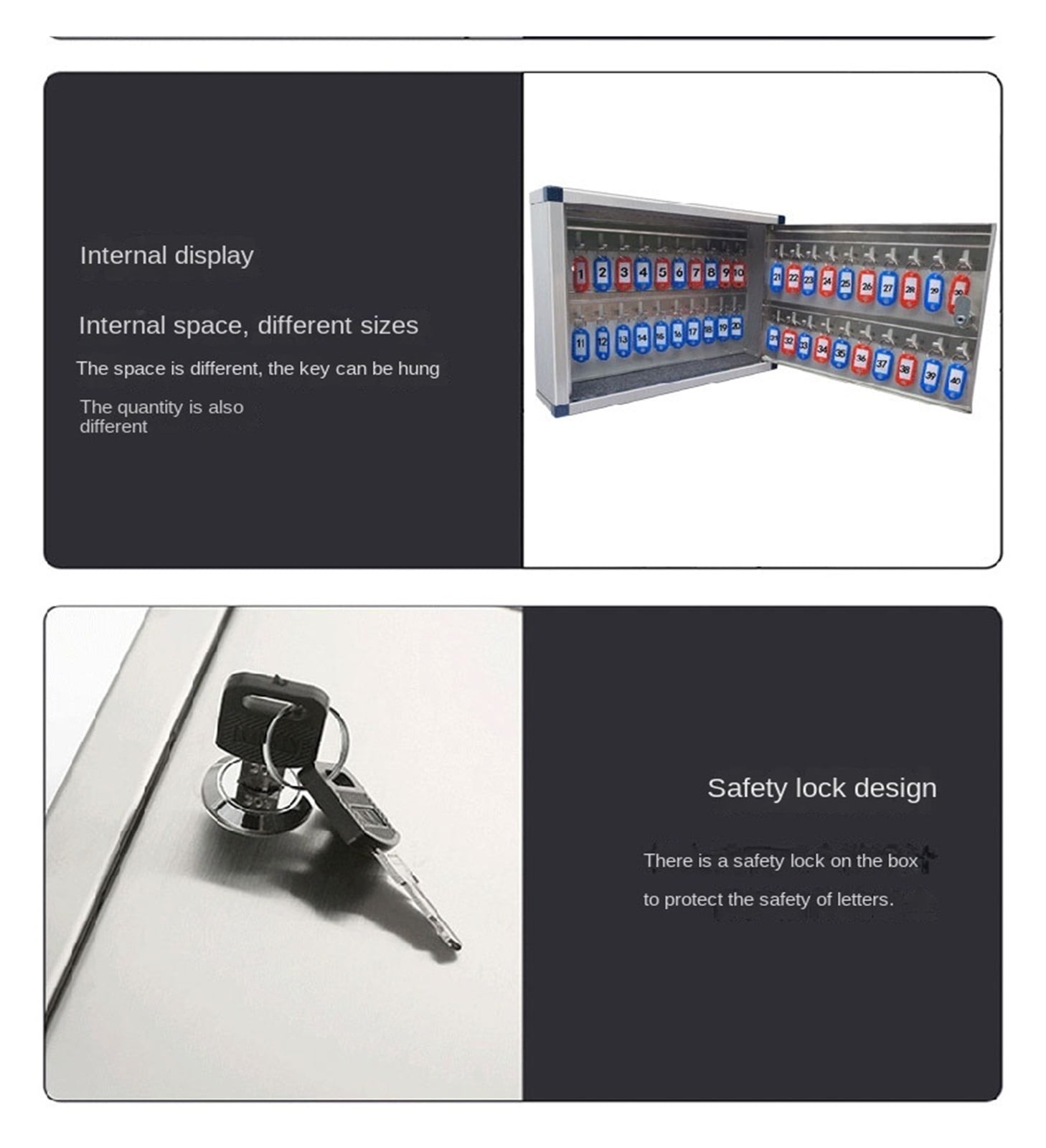 Stainless Steel Home Key Safe Storage Cabinet Storage Key Box Wall-Mounted ,House, Apartment, Office Key Storage