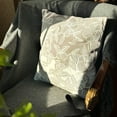 thumbnail image 3 of Silver Flowers Cotton Embroidered Square Decorative Pillow in Gray, 3 of 11