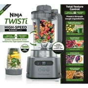 Ninja TWISTi 34-Oz Blender, Smoothie & Nutrient Extractor, 5 Auto-iQ Preset Programs, 18-Oz To-Go Cup, 1500PW, SS150 Gray