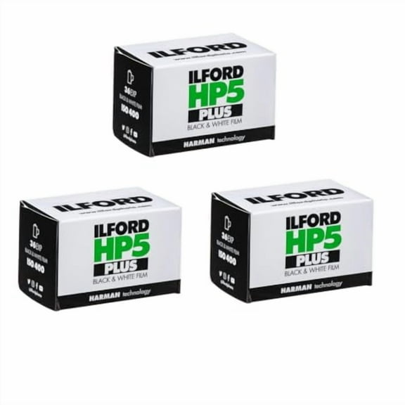 Ilford 1574577 HP5 Plus, Black and White Print Film, 35 mm, ISO 400, 36 Exposures Pack of 3