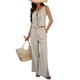 thumbnail image 3 of Conjunto de 2 Piezas para Mujer, Chaleco con Cuello en V y Cintura Anudada, Pantalones Casuales de Pierna , Color Albaricoque , Talla S, 3 of 9