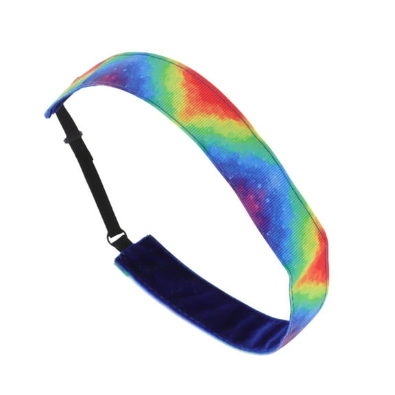 Unique Bargains 1 Pc Non Slip Headband Tie-dye Headband for Sport Purple Green Red