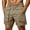 Khaki, variant on Mens Button Fly Partial Elastic Waist Casual Cargo Shorts Multi Big Flap Pocket Breathable Soft Twill Lightweight Outdoor Daily Workout Summer Apparel Khaki 5XL