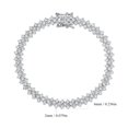 thumbnail image 5 of Leander 14K White Gold-Plated Cubic Zirconia Tennis Bracelet / Women's Silver Bracelet / Square and Round Gemstones | 6mm Width | Sizes 6.5-8 Inches, 5 of 5