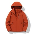 thumbnail image 2 of XPMWRP Women's Solid Color Waterproof Windbreaker Hooded Coats Plus Size Zip Up Rain Jackets Lightweight Ventilated Parka with Pockets Red XXXXXL, 2 of 3
