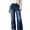 Dark Blue-1, variant on Womens Summer Jeans Elastic High Waist Drawstring Straight Wide Leg Pants Casual Trendy Jeans with Pockets