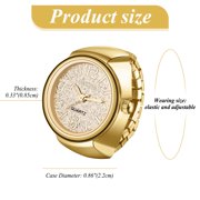 Avaner Elastic Strap Ring Watch for Women: Analog Quartz Flexible Size Ring Watch for Christmas Gift