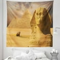 thumbnail image 1 of Egyptian Tapestry, Sphinx Face Other Pyramids in Egypt Old Historical Monument, Fabric Wall Hanging Decor for Bedroom Living Room Dorm, 5 Sizes, Amber Sand Brown, by Ambesonne, 1 of 1