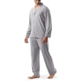 thumbnail image 1 of Conjunto de pijama IZOD de punto de gamuza para hombre, color gris XXL, 1 of 5
