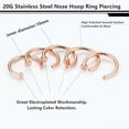 thumbnail image 2 of 18G Stainless Steel Nose Hoop Ring - 5PCS Body Jewelry for Women, Hypoallergenic Nose Piercing Jewelry, Simple Design Nose Rings Set, 2 of 5