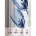 thumbnail image 6 of Ray Flower Sheer Curtains for Living Room Bedroom, Light-filtering Sheer Curtain, Abstract Blue Tulip Transparent Floral Rod Pocket Voile Window Treatment Drapes, 52’’Wx108’’L, 2 Panels Set, 6 of 7