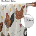 thumbnail image 5 of Rustic Chicken Blackout Curtains Rural Cottage Pastoral Style Vintage Farm Art Printed Window Drapes for Bedroom Kitchen Decor Fabric 2 Panel W42xL84in, 5 of 5