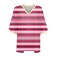 thumbnail image 3 of Timegard Striped Tops for Women V Neck Oversized Short Sleeve T Shirts Color Block Casual Blouses, 3 of 3