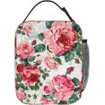 thumbnail image 3 of Rose Floral Polyester Lunch Box for Kids Teen,Retro Flower Reusable Thermal Lunch Bag for Adult Women,Vintage Insulated Tote Cooler Bags for School, Work, Picnic,Travel, 3 of 6