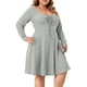 thumbnail image 2 of Vestido Casual de Mujer de Talla Grande con Cuello Cuadrado, Larga y Canalé. Gris XL, 2 of 10