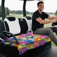 thumbnail image 3 of Uorisanigo Golf Cart Seat Cover, Universal Colorful Hibiscus Tropical Golf Cart Seat Blanket for EZGO, Club Car and More 2-Seat Carts, Breathable Fabric Seat Towel with 4 Pockets, 3 of 7