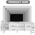 thumbnail image 4 of TV Stand for TVs up to 75 Inches, Mid Century Modern Entertainment Center with 3D Flower Pattern, Wood Media Console with 2 Fluted Glass Doors, Storage Cabinet for Living Room, White, 4 of 15