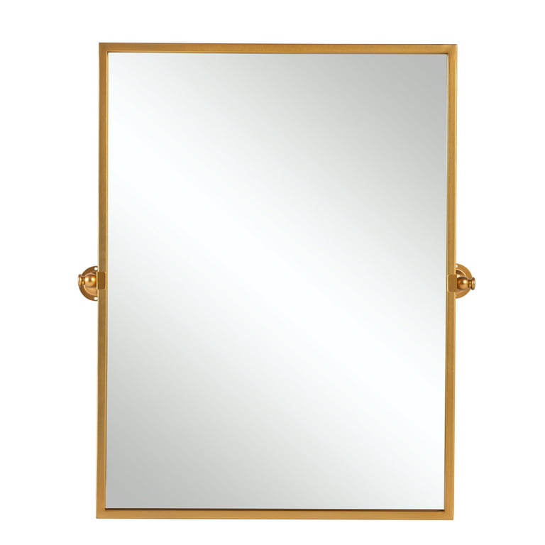 NeuType Arched Wall Mirror Small Arch Mirror Right Angle Mirror  38x26,Gold,Iron
