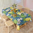 thumbnail image 3 of Yellow Lemon Fruit Flowers Blue Pattern Rectangle Tablecloth 60"x102",Waterproof Polyester Rectangle Table Cloth, Wipeable Spillproof Polyester Tablecloth for Dining, Camping, Indoor and Outdoor, 3 of 6