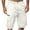 White, variant on Idoravan Mens Casual Solid Zipper Button Multiple Pockets Cropped Cargo Shorts
