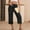 Z_ Black, variant on Olyvenn Womens Summer Capri Pants Wide Leg Elastic Waist Casual Business Pants Loose Work Lounge Trousers with Pockets Black S