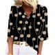 thumbnail image 1 of Blusa de manga corta con estampado de moda para mujer con cuello en V y tops casuales de talla grande Fridja  zx4051, 1 of 8
