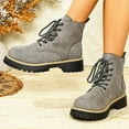 thumbnail image 3 of Fanghe Women's 2025 Border Round Head Suede Casual Short Boots, 3 of 8