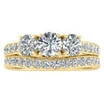 thumbnail image 1 of 1.50ctw Diamond Three Stone Bridal Set in 10k Yellow Gold, 1 of 2