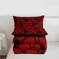 thumbnail image 5 of Erosebridal Cartoon Loves Pattern Queen Comforter Set,Red Black Heart Print Bedding Comforter Set For Men Women, Reversible 3 Pieces, 5 of 7