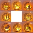 thumbnail image 4 of Wooden Ramadan Eid Mubarak Moon Star Islam Hanging Pendant Plate With LED Candle, 4 of 15