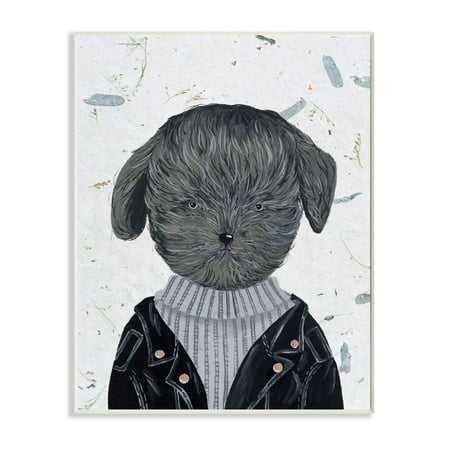 UPC: 0049182407412 | Stupell Industries Hipster Dog Jacket Poodle Funny Animal Painting Wall Plaque by Melissa Wang 10 x 15 Wall Plaque
