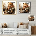 thumbnail image 4 of Designart "Wintertime Teddy Bear Nursery II" People Framed Wall Art Decor - Farmhouse Red Nursery Teddy Bear Living Room Framed Canvas Art, 4 of 6