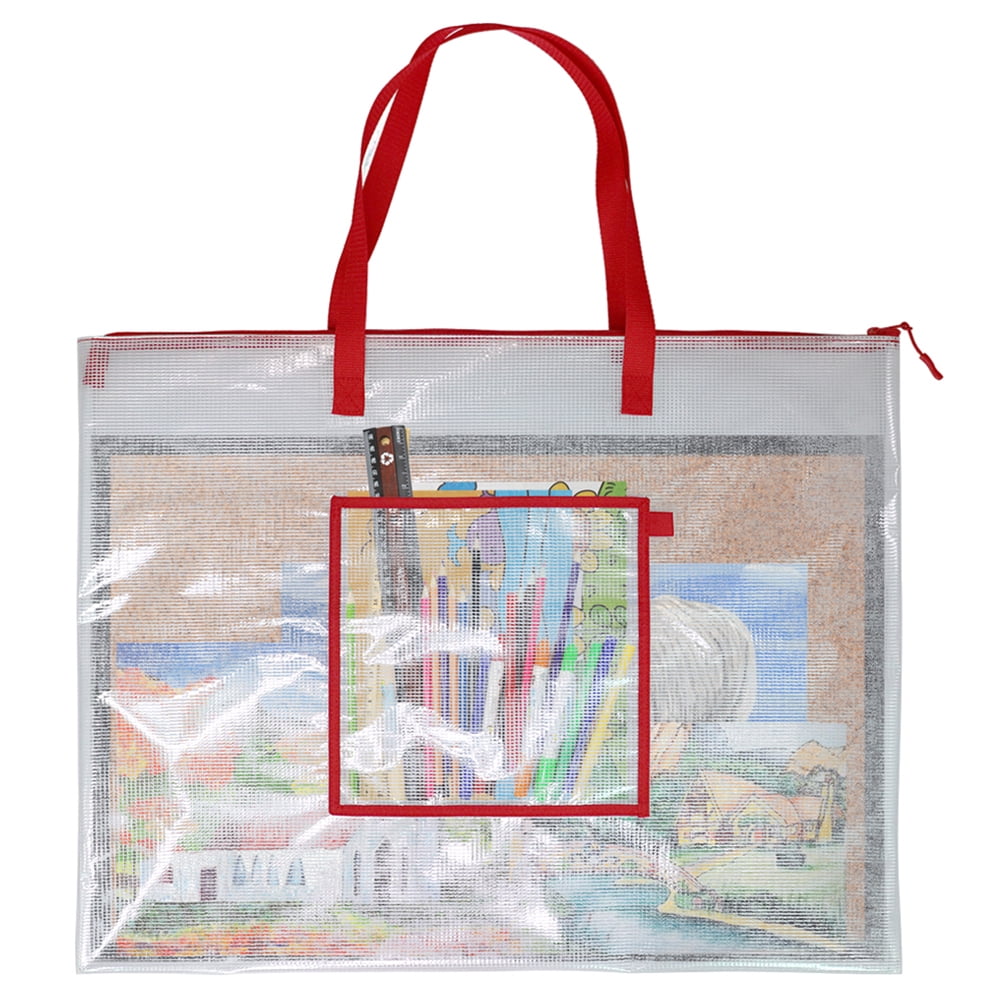 Akoyovwerve Bulletin Board Storage Bag Posters Organizer Transparent Bag For Artworks Charts