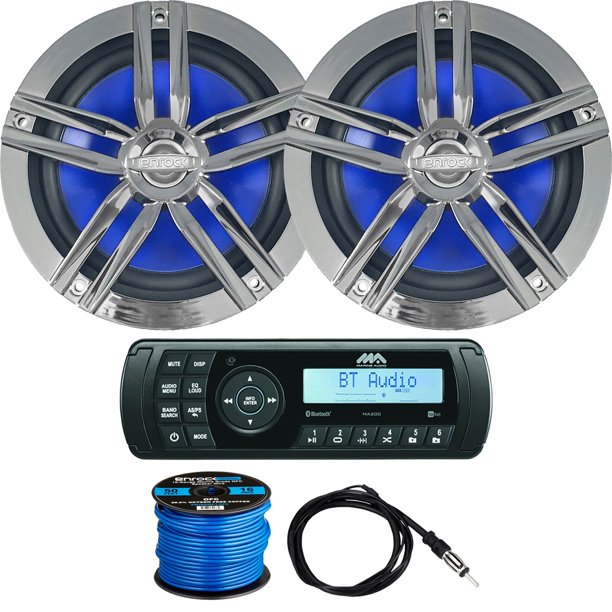 Jensen Marine Audio MA200 AM/FM/USB/Bluetooth Waterproof Stereo, 2 x