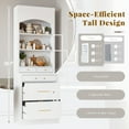 thumbnail image 3 of GZXS White Pantry Cabinet with 5 Drawers, Adjustable Shelves, and Faux Marble Top, Freestanding Kitchen & Dining Storage Hutch, 28.7"L x 17.5"W x 83.7"H, 3 of 8