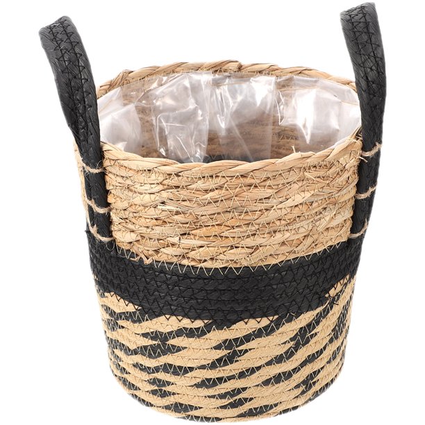 Maceta decorativa para flores, cesta tejida para flores, cesta de suelo, maceta para flores