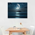 thumbnail image 2 of Designart ' Super Full Moon Over The Sea I ' Modern Canvas Wall Art Print, 2 of 6